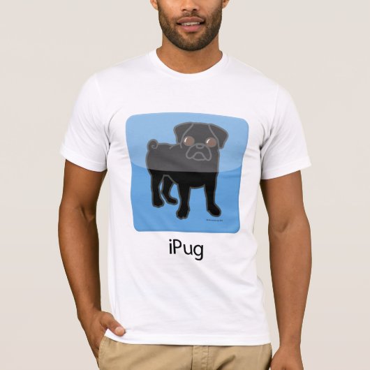 T-shirt iPug - noir (Devant)