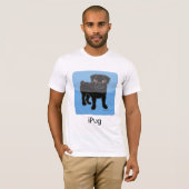 T-shirt iPug - noir (Devant entier)
