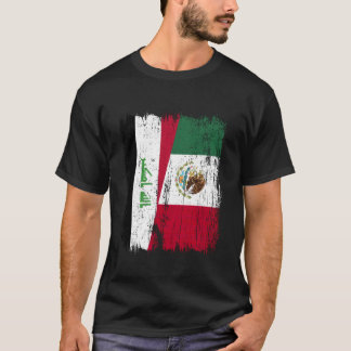 T-shirt Irak Mexique Demi-drapeau Patrimoine Irakien Mexic
