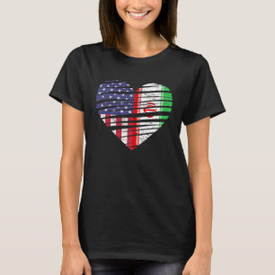 T-shirt Iran American Gros Coeur USA Patriot Héritage Mon