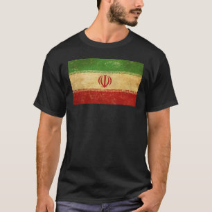 T-shirt Iran - Drapeau design Vintage noir