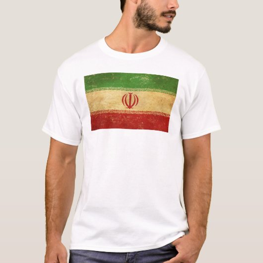 T-shirt Iran - Drapeau Vintage design blanc (Devant)