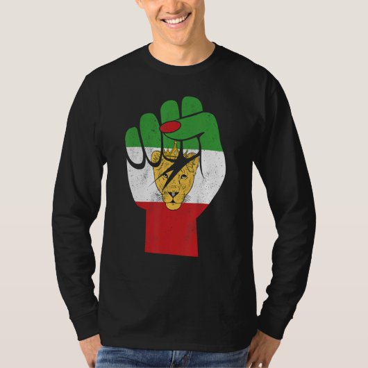 T-shirt Iran flag, Iranian Lion Symbol, Iranian Lioness, F (Devant)