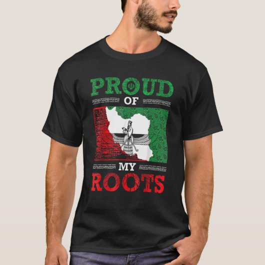 T-shirt Iran Iranian Persian Irani Flag Iran Roots Farsi I (Devant)