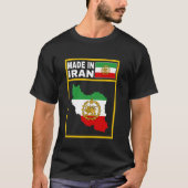 T-shirt Iran Lion Drapeau solaire, Iran, Perse, Iran carte (Devant)