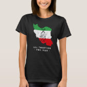 T-shirt Iran Map, ALL TOGETHER FOR IRAN Farsi calligraphy, (Devant)