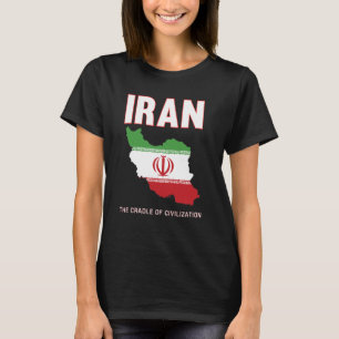 T-shirt Iran Pride Carte du drapeau iranien Perse