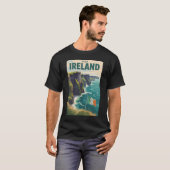 T-shirt Ireland Cliffs of Moher Illustration Travel Art (Devant entier)