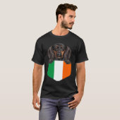 T-shirt Ireland Flag Black and Tan Coonhound Dog In Pocket (Devant entier)