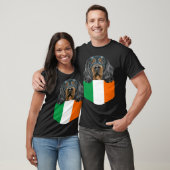 T-shirt Ireland Flag Gordon Setter Dog In Pocket (Unisexe)