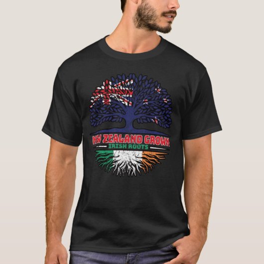T-shirt Ireland Irish New Zealander New Zealand Tree Roots (Devant)