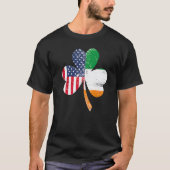 T-shirt Ireland Shamrock St Patricks Day IRISH US FLAG Pre (Devant)
