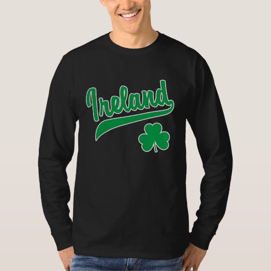T-shirt Ireland Sports Script Shamrock Green Print White O (Devant)