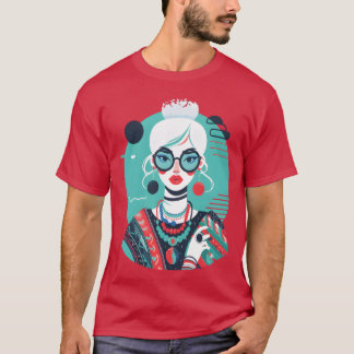 T-shirt Iris Apfel with Jewelry Iconic Accessories retro