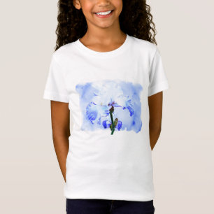 T-Shirt Iris barbu - Bleu et blanc