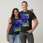 T-shirt Iris Bleu Abstrait (Unisexe)