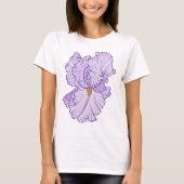 T-shirt Iris Fleur Ligne d'Art Violet (Devant)