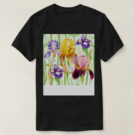 T-shirt Iris Fleurs Plante Jardinage (Design devant)
