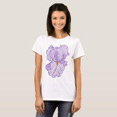 T-shirt Iris Flower Purple Line Art (Devant entier)