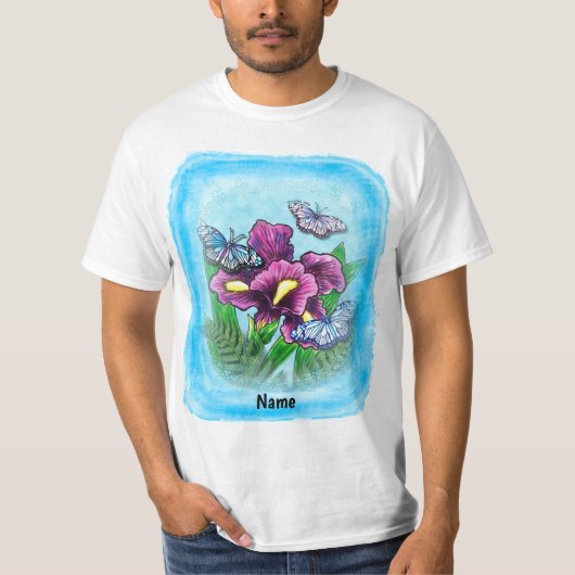 T-shirt Iris Papillon Goutte de Rosée (Devant)