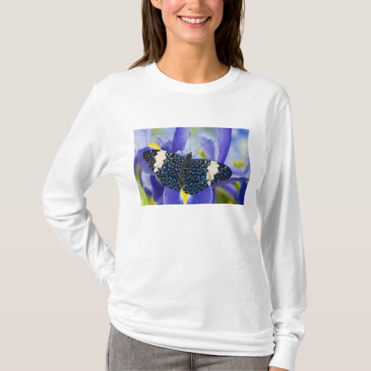 T-shirt Iris pourpre papillon tropical (Devant)