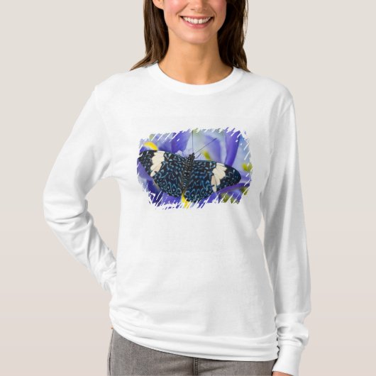 T-shirt Iris Pourpre Papillon Tropical (Devant)