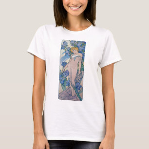 T-shirt Iris (Quatre Fleurs), Alphonse Mucha