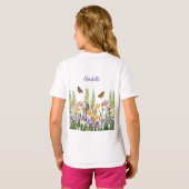 T-shirt Irises Belles Personnalisées, Papillons Oiseaux (Dos entier)
