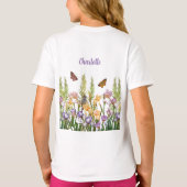 T-shirt Irises Belles Personnalisées, Papillons Oiseaux (Dos)