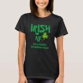 T-shirt Irish AF Drick Team Custom Name Black Green  (Devant)