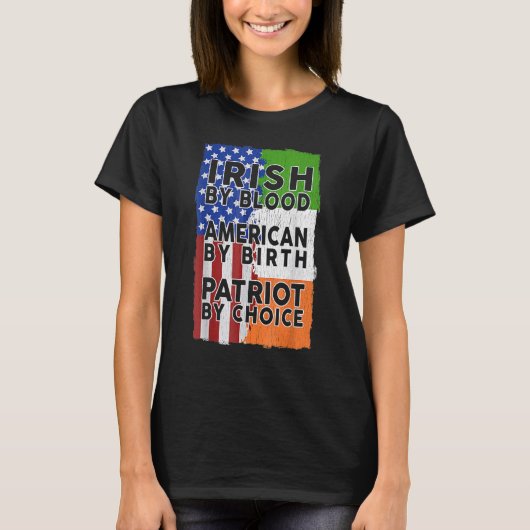 T-shirt Irish American Flag Celtic Cross Funny St Patrick' (Devant)