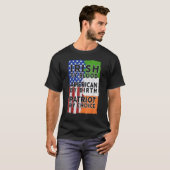 T-shirt Irish American Flag Celtic Cross Funny St Patrick' (Devant entier)