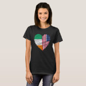 T-shirt Irish American Flag Heart Dual Citide Pride (Devant entier)