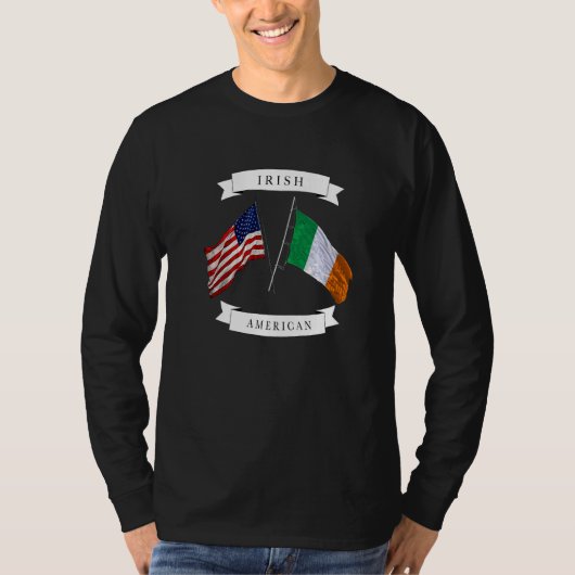 T-shirt Irish American flag Premium (Devant)