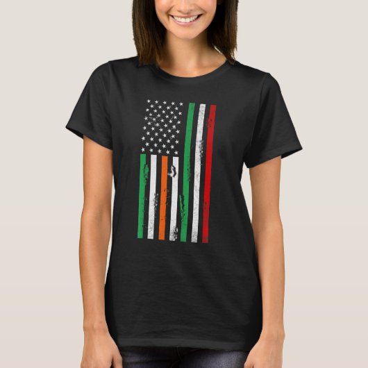 T-shirt Irish American Italy flag Patrick's day cool Irela (Devant)