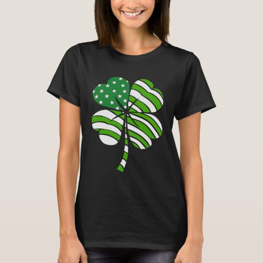 T-shirt Irish American Pride Shamrock C Happy St Patrick's (Devant)