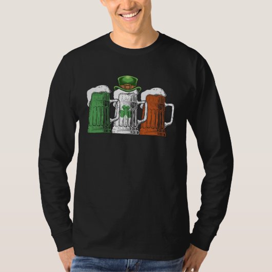 T-shirt Irish Beer Ireland Flag St Patricks Day Beer  Men  (Devant)
