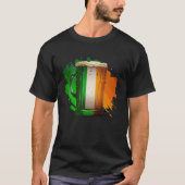 T-shirt Irish Beer Ireland Flag St Patricks Day Shamrock D (Devant)