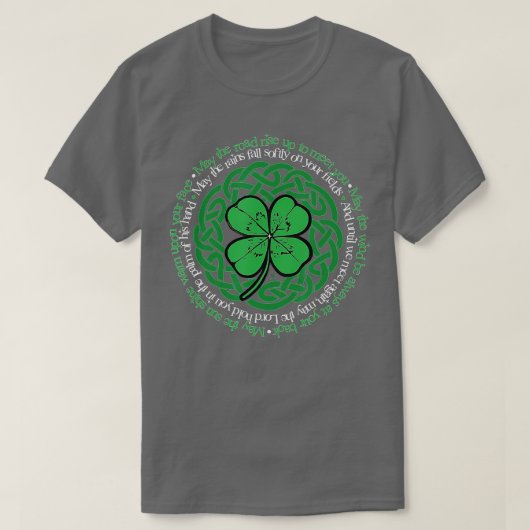 T-shirt Irish Blessing Celtic Knot 4Leaf Clover Luck Versi (Design devant)
