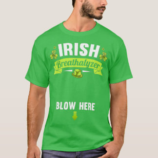 T-shirt Irish Breathalyzer Blow Here St Patricks Day