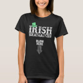 T-shirt Irish Breathalyzer Blow Here St Patrick's Day Drin (Devant)