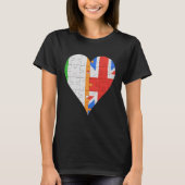 T-shirt Irish British Flag Heart (Devant)