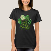 T-shirt Irish Cute Dog Paw Clovers St Patricks Day Lucky S (Devant)