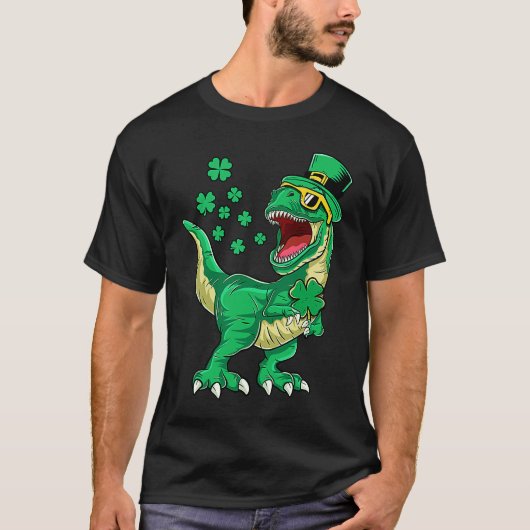 T-shirt Irish Dinosaur T rex Happy St Patrick's Day Toddle (Devant)