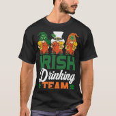 T-shirt Irish Drinking Team Drinking Beer Gnome  Patricks  (Devant)