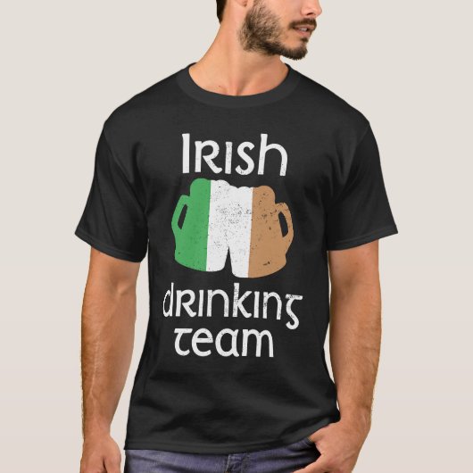 T-shirt Irish Drinking Team St Patrick's Day Irlande Drape (Devant)