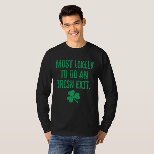 T-shirt Irish Exit And Shamrock St Patrick's Day (Devant entier)