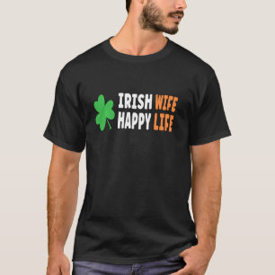 T-shirt Irish Femme Happy Life Funny Éire Irlande Drapeau
