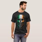 T-shirt Irish Flag Bearded Skull Head Saint Patrick's Day (Devant entier)