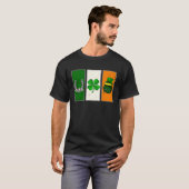 T-shirt Irish Flag Green White Orange Horseshoe Leprechaun (Devant entier)